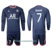 Conjunto (Camiseta+Pantalón Corto) Manga Larga Paris Saint-Germain Mbappé 7 Primera Equipación 2021/22 - Niño